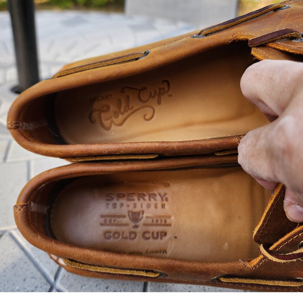 Sperry Top Sider Gold Cup Leather Moccasin Boat Shoes - Picture 9 of 14